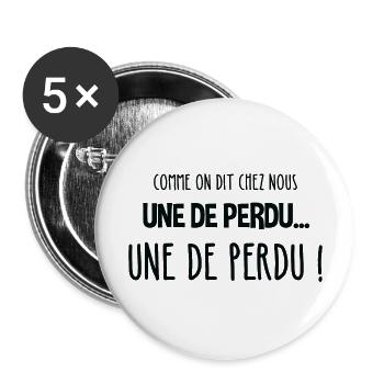 comme on dit chez nous cadeau - Lot de 5 grands badges (56 mm) - blanc - Devant