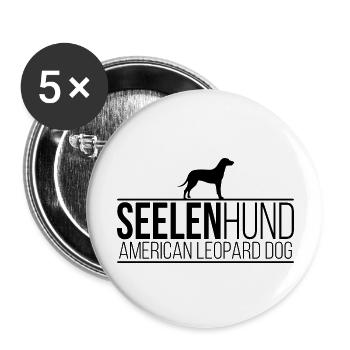 American Leopard Dog Seelenhund Hunde Wilsigns - Buttons groß 56 mm (5er Pack) - Weiß - Vorne