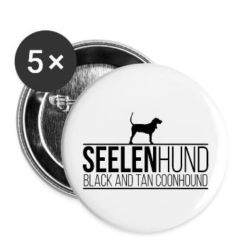 Black and Tan Coonhound Seelenhund Hunde Wilsigns - Buttons groß 56 mm (5er Pack) - Weiß - Vorne