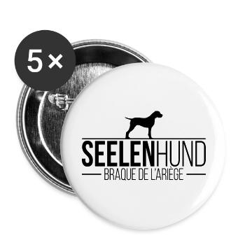 Braque de l' Ariege Seelenhund Hundespruch - Buttons groß 56 mm (5er Pack) - Weiß - Vorne