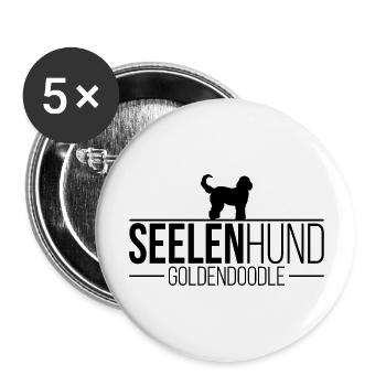 Goldendoodle Seelenhund Hundespruch Wilsigns - Buttons groß 56 mm (5er Pack) - Weiß - Vorne