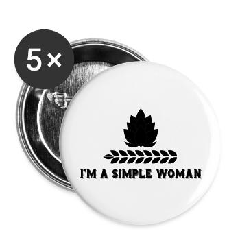 Beer Wine Whiskey Schnapps Alcohol - Buttons large 2.2''/56 mm (5-pack) - white - Front