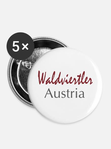 Waldviertler Austria - Buttons groß 56 mm (5er Pack) - Weiß