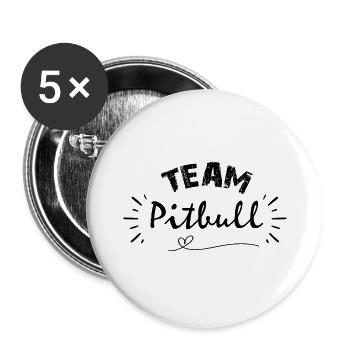 Team Pitbull, idée cadeau pour ami des chiens - Lot de 5 grands badges (56 mm) - blanc - Devant
