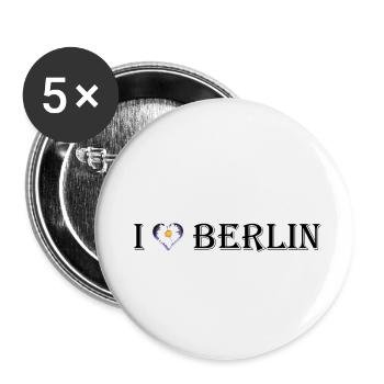 I love Berlin - Buttons large 2.2''/56 mm (5-pack) - white - Front