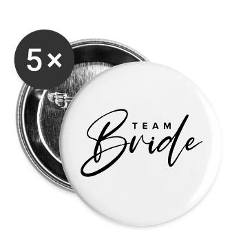 Team Bride - Buttons large 2.2''/56 mm (5-pack) - white - Front
