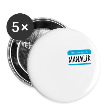 Hello My Name is Manager I'm with Karen Halloween - Buttons large 2.2''/56 mm (5-pack) - white - Front
