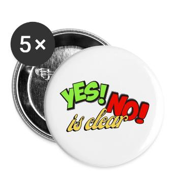 Ja Ne, is klar - Yes Now is Clear - Buttons groß 56 mm (5er Pack) - Weiß - Vorne