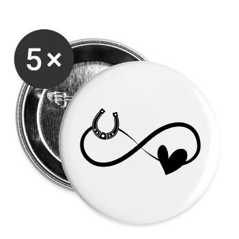 J’aime mon cheval Sport équestre Amour du cheval - Lot de 5 grands badges (56 mm) - blanc - Devant