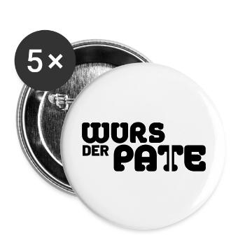 Der Wurstpate - Buttons groß 56 mm (5er Pack) - Weiß - Vorne