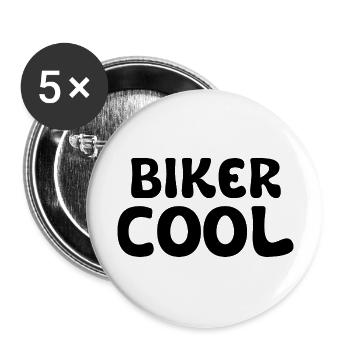 biker cool - Lot de 5 grands badges (56 mm) - blanc - Devant