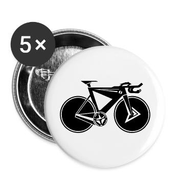 Vélo de route, idée cadeau pour les amis motards - Lot de 5 grands badges (56 mm) - blanc - Devant