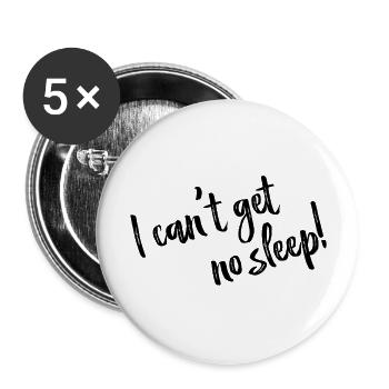 I can't get no sleep - Lyrics black - Buttons groß 56 mm (5er Pack) - Weiß - Vorne