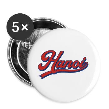 Design rétro des lettrages de Hanoï - Lot de 5 grands badges (56 mm) - blanc - Devant