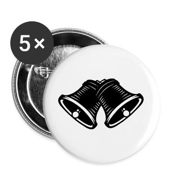 Schattenbild Kirchenglocken - Buttons groß 56 mm (5er Pack) - Weiß - Vorne