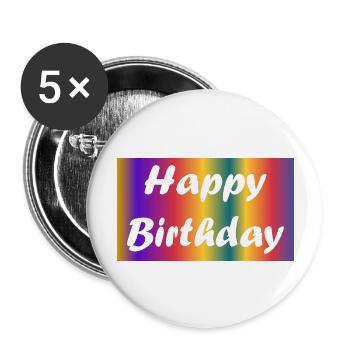 ALLES GUTE ZUM GEBURTSTAG!. ALLES GUTE ZUM GEBURTSTAG!. JAHRESTAG. - Buttons groß 56 mm (5er Pack) - Weiß - Vorne
