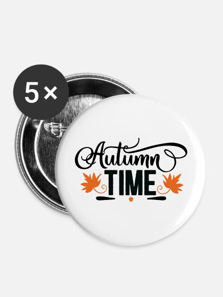 Autumn Time - Buttons groß 56 mm (5er Pack) - Weiß