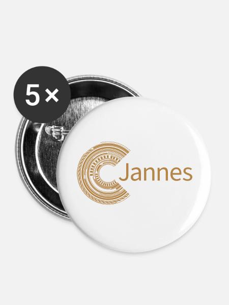Für Jannes - Buttons groß 56 mm (5er Pack) - Weiß