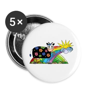 Kuh - Buttons groß 56 mm (5er Pack) - Weiß - Vorne
