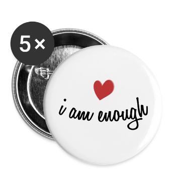 Wisdom of life, self-confidence, self-love, saying - Buttons large 2.2''/56 mm (5-pack) - white - Front