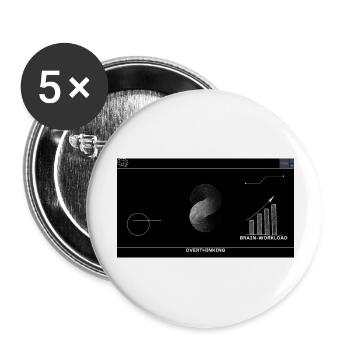 Utilisation du cerveau - Lot de 5 grands badges (56 mm) - blanc - Devant