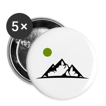 berge - Buttons groß 56 mm (5er Pack) - Weiß - Vorne