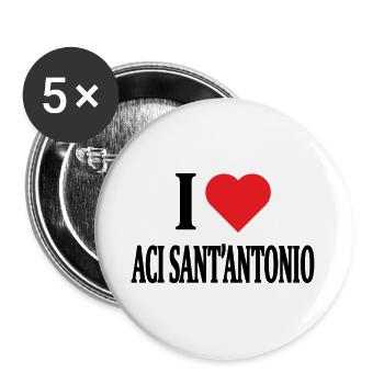 t-shirt Sicily I love Aci Sant'Antonio t-shirt - Buttons large 2.2''/56 mm (5-pack) - white - Front
