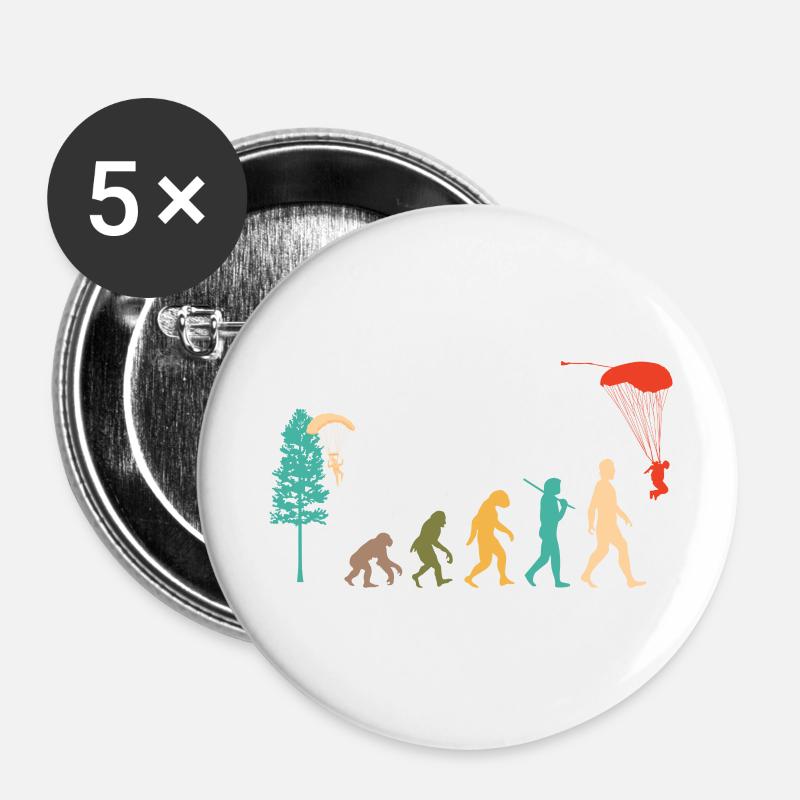 Skydive Evolution: Skydiver Design - Buttons large 2.2''/56 mm (5-pack) - white