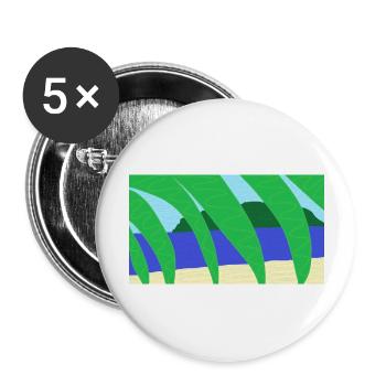 Vague souvenir de vacances - Lot de 5 grands badges (56 mm) - blanc - Devant