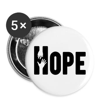 HOPE - Lot de 5 grands badges (56 mm) - blanc - Devant