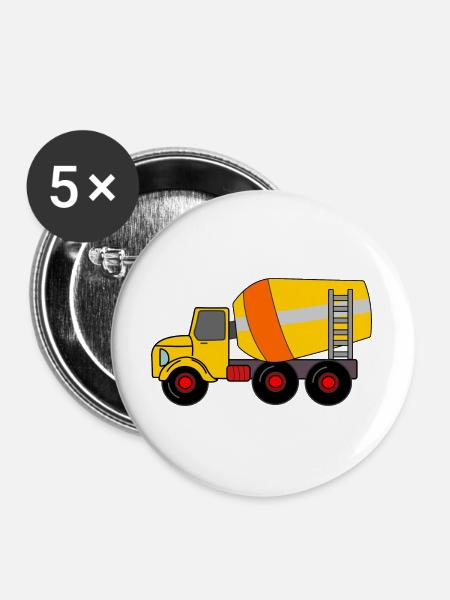Farbe des Zementwaggons - Buttons groß 56 mm (5er Pack) - Weiß