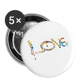 Graffiti style Splash hip hop colors painter love - Buttons large 2.2''/56 mm (5-pack) - white - Front