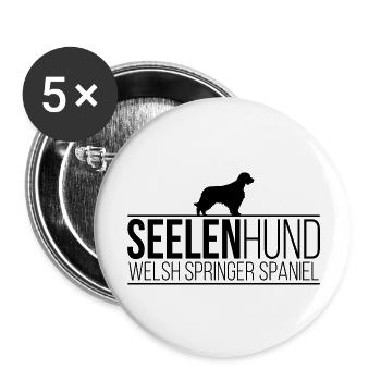 Welsh Springer Spaniel Seelenhund Hunde Wilsigns - Buttons groß 56 mm (5er Pack) - Weiß - Vorne