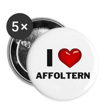I Love Affoltern - Buttons large 2.2''/56 mm (5-pack) - white - Front