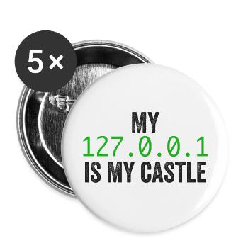 Mein 127.0.0.0.1 ist mein Schloss - Buttons groß 56 mm (5er Pack) - Weiß - Vorne