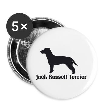 Jack Russell Terrier Silhouette - Buttons groß 56 mm (5er Pack) - Weiß - Vorne