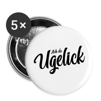 Ach du Ugelick Erzgebirge - Buttons groß 56 mm (5er Pack) - Weiß - Vorne