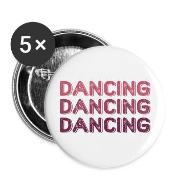Dancing Dance Music - Buttons groß 56 mm (5er Pack) - Weiß - Vorne