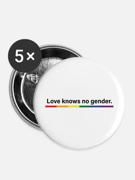 Love knows no gender - Buttons large 2.2''/56 mm (5-pack) - white