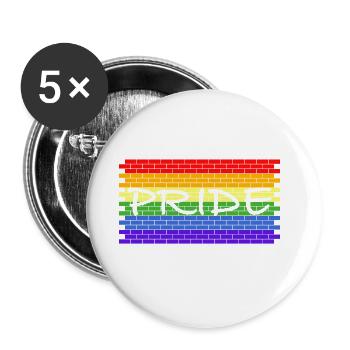 Pride | Wall, Brick, Gay, Gay - Buttons large 2.2''/56 mm (5-pack) - white - Front