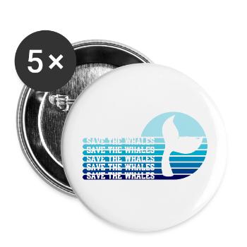 Save the whales - Buttons large 2.2''/56 mm (5-pack) - white - Front