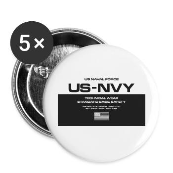 US NVY a - Buttons groß 56 mm (5er Pack) - Weiß - Vorne