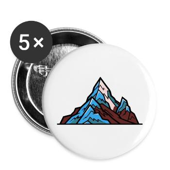 Mountains Symbol - Buttons groß 56 mm (5er Pack) - Weiß - Vorne