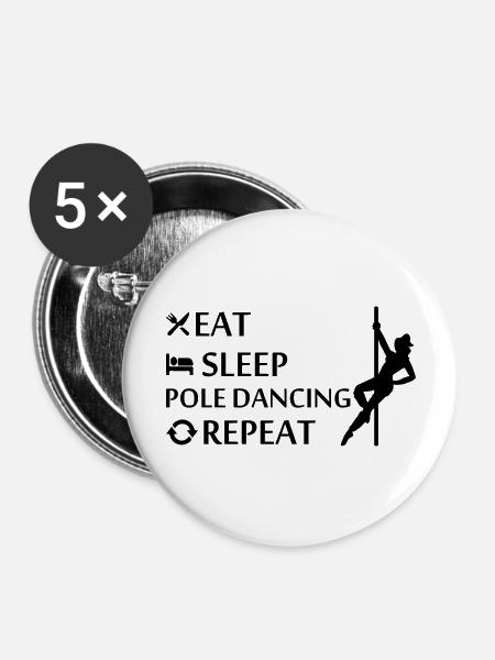 Dancing Dance Music - Buttons groß 56 mm (5er Pack) - Weiß
