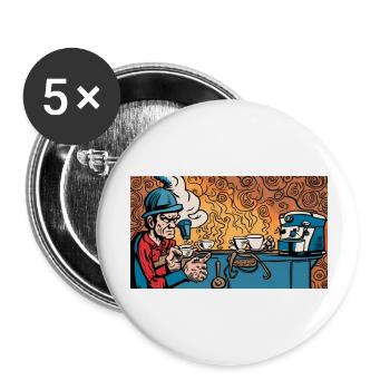 Ich brauche meinen Kaffee! - Buttons groß 56 mm (5er Pack) - Weiß - Vorne