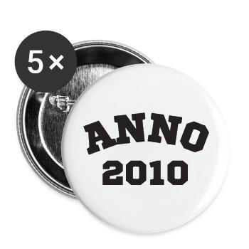 Anno 2010 Geburtstag Geburtsjahr - Buttons groß 56 mm (5er Pack) - Weiß - Vorne
