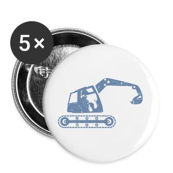 Excavators, excavator operators, construction equipment operators – - Buttons large 2.2''/56 mm (5-pack) - white - Front