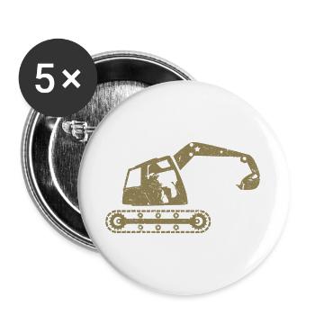 Excavators, excavator operators, construction equipment operators – - Buttons large 2.2''/56 mm (5-pack) - white - Front