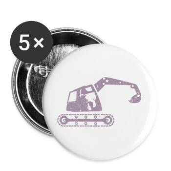 Excavators, excavator operators, construction equipment operators – - Buttons large 2.2''/56 mm (5-pack) - white - Front