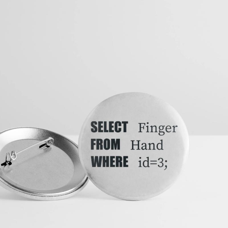 Hand Select Finger, Funny code. Coders Language Buttons large 2.2''/56 mm (5-pack)